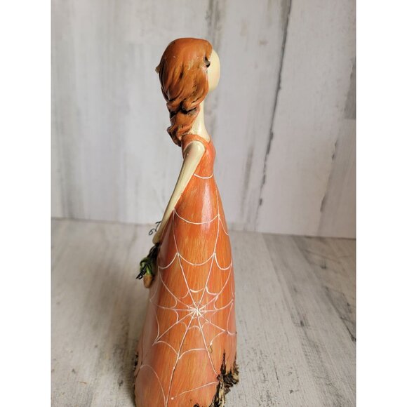 Orange spider web witch pumpkin unique Halloween home decor - Picture 8 of 10